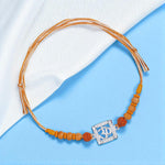 Load image into Gallery viewer, 925 Sterling Silver Om Motif With Rudraksha Beaded Rakhi for Brother
