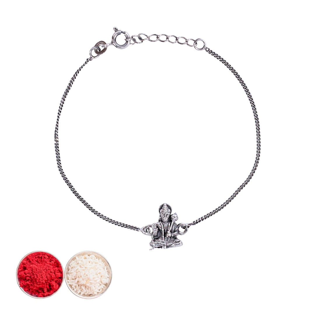 Taraash 925 Sterling Silver Hanuman Rakhi Bracelet for Brother