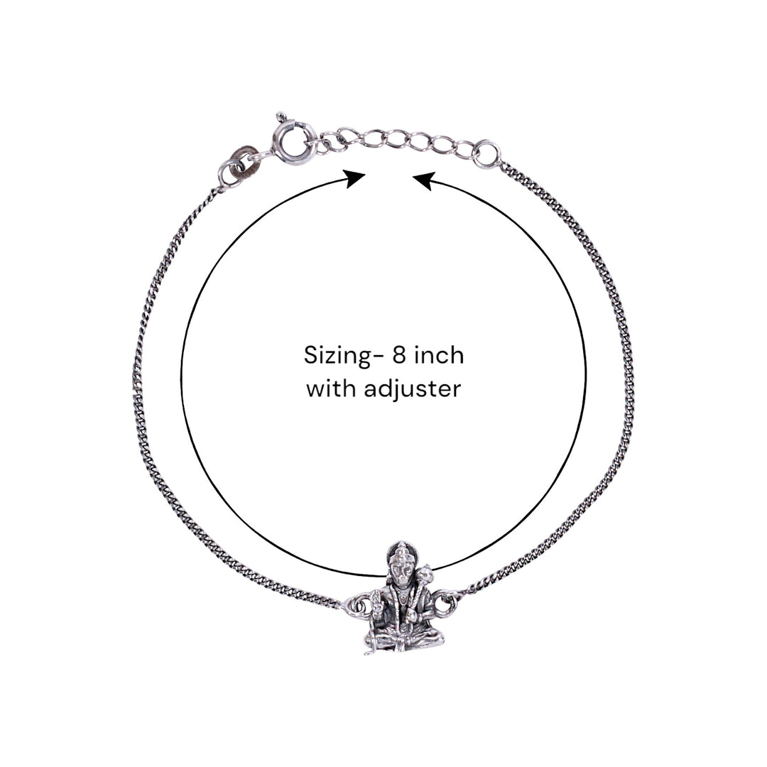 Taraash 925 Sterling Silver Hanuman Rakhi Bracelet for Brother