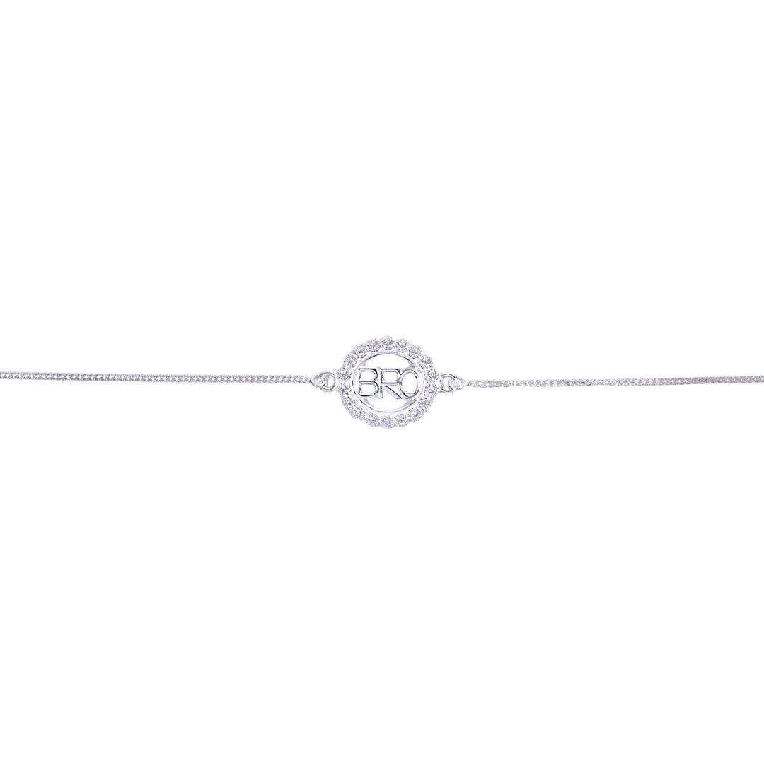 925 Sterling Silver Bro Motif Rakhi Bracelet for Brother
