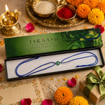 Load image into Gallery viewer, Turquoise Swastik Chandi Rakhi Bracelet for Brother Online