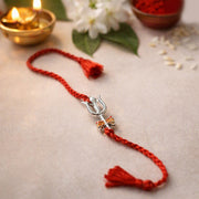 Trishul Damru Design Kesari Thread Rakhi For Brother Online