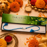 Load image into Gallery viewer, 925 Sterling Silver Peacock Feather Thread Rakhi for Brother