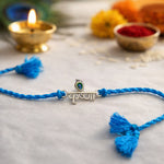 Load image into Gallery viewer, 925 Sterling Silver Krishna Design Thread Rakhi For Brother