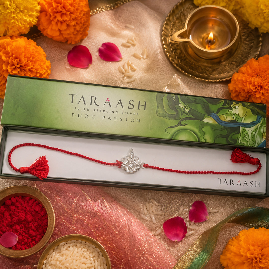 925 Sterling Silver Ganesha Thread Rakhi for Men Online