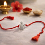 Load image into Gallery viewer, Dancing Ganesha Design Red Cotton Thread Rakhi for Brother