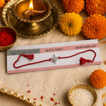 Load image into Gallery viewer, Dancing Ganesha Design Red Cotton Thread Rakhi for Brother