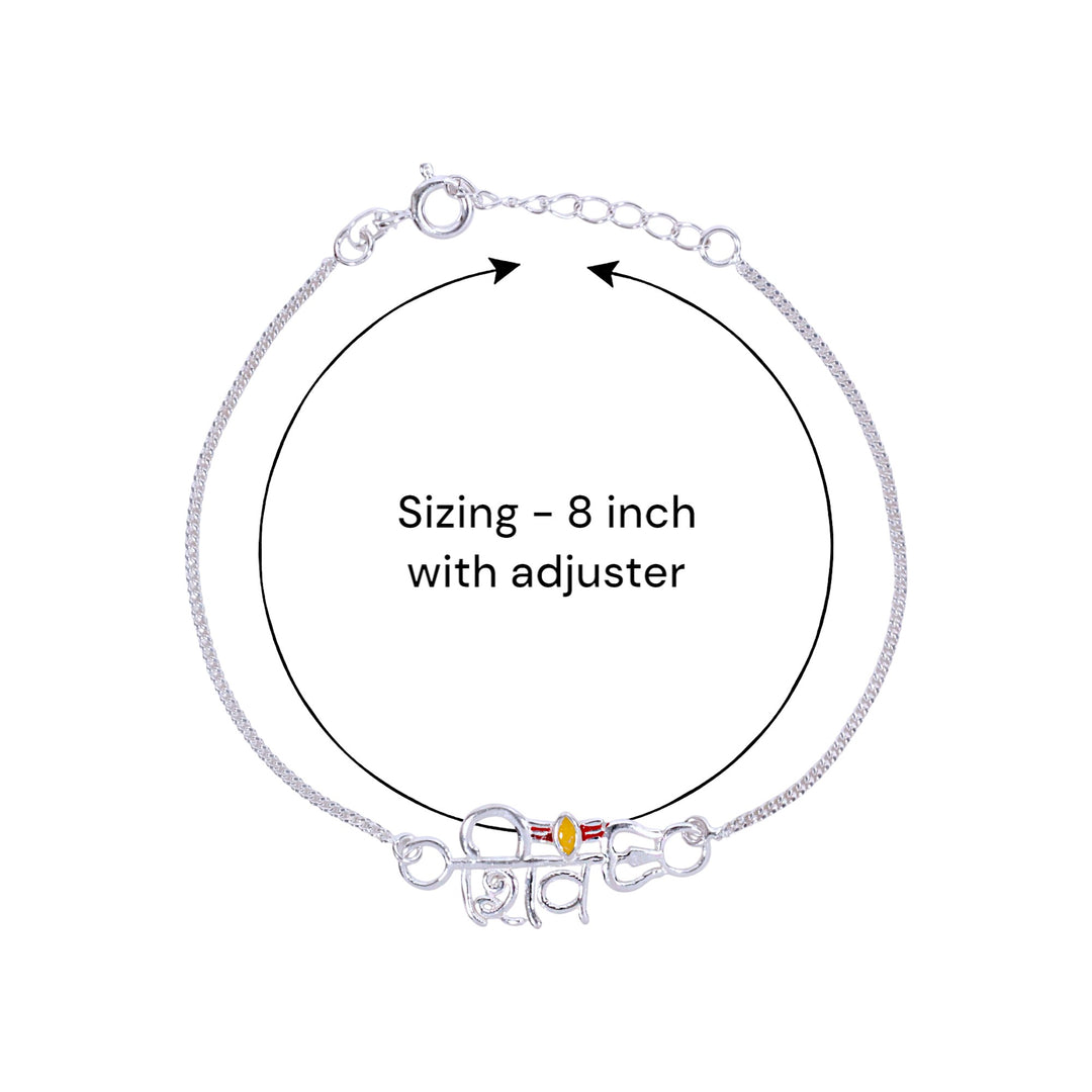 925 Sterling Silver Rakhis Lord Shiva & Trishul Rakhi for Brother