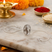 Taraash 925 Sterling Lord Ganesha Silver Rakhi For Your Brother