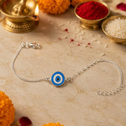 925 Sterling Silver Eye Motif Rakhi Bracelet Rakhi For Brother