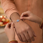 Load image into Gallery viewer, 925 Sterling Silver Eye Motif Rakhi Bracelet Rakhi For Brother
