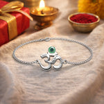 Load image into Gallery viewer, 925 Sterling Silver Divine Om Chain Rakhi For Brother