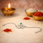 Load image into Gallery viewer, 925 Sterling Silver Divine Om Chain Rakhi For Brother