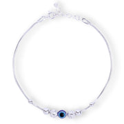 925 Sterling Silver Evil Eye Beaded Chain Bracelet for Mens