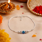Load image into Gallery viewer, 925 Pure Silver Evil Eye Design Rakhi for Brother Online