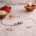 Load image into Gallery viewer, 925 Pure Silver Evil Eye Design Rakhi for Brother Online