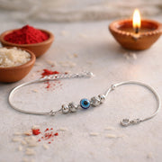 925 Pure Silver Evil Eye Design Rakhi for Brother Online