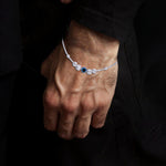 Load image into Gallery viewer, 925 Sterling Silver Evil Eye Beaded Bracelet for Mens
