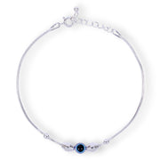 925 Sterling  Silver Evil Eye Beaded Chain Bracelet for Men