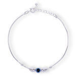 Load image into Gallery viewer, 925 Sterling Silver Evil Eye Beaded Chain Bracelet for Men
