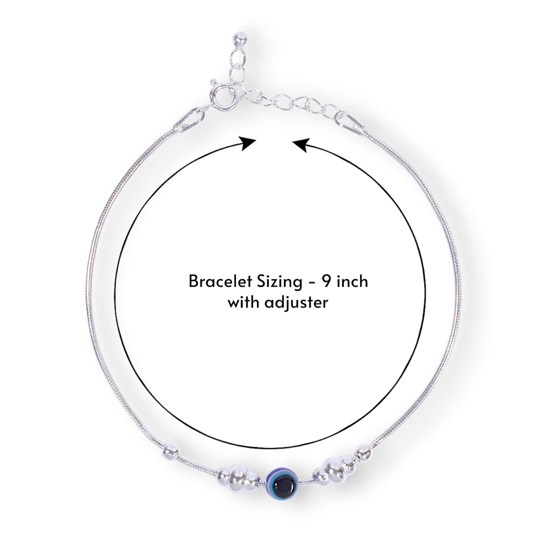 925 Sterling Silver Evil Eye Beaded Bracelet for Men