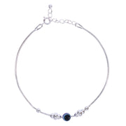 925 Sterling Silver Evil Eye Beaded Bracelet for Men