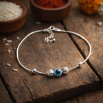 Load image into Gallery viewer, Evil Eye Design Chandi Rakhi Bracelet for Brother Online