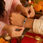 Load image into Gallery viewer, Evil Eye Design Chandi Rakhi Bracelet for Brother Online