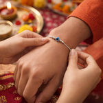 Load image into Gallery viewer, 925 Pure Silver Evil Eye Design Rakhi Bracelet for Men