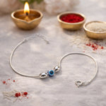 Load image into Gallery viewer, 925 Pure Silver Evil Eye Beaded Rakhi Bracelet for Brother
