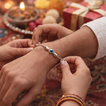 Load image into Gallery viewer, 925 Pure Silver Evil Eye Beaded Rakhi Bracelet for Brother