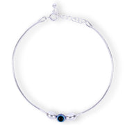 925 Sterling Silver Evil Eye Beaded Chain Bracelet for Men