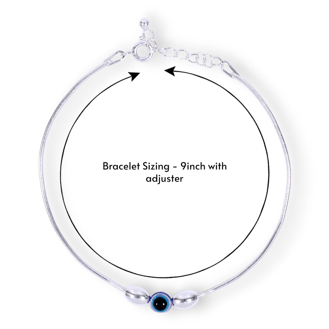 925 Sterling Silver Evil Eye Beaded Chain Bracelet for Men