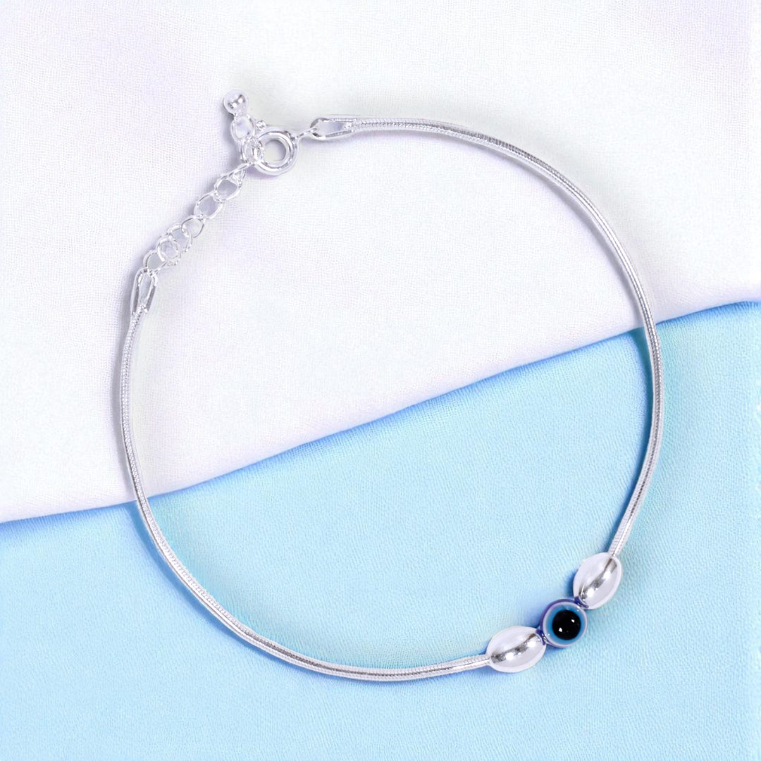 925 Sterling Silver Evil Eye Beaded Chain Bracelet for Men