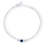 Load image into Gallery viewer, 925 Sterling Silver Beaded Evil Eye Bracelet for Men
