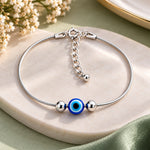 Load image into Gallery viewer, 925 Sterling Silver Blue &amp; White Evil Eye Bracelet for Women