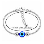 Load image into Gallery viewer, 925 Sterling Silver Blue &amp; White Evil Eye Bracelet for Women