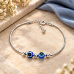 Load image into Gallery viewer, 925 Sterling Silver Evil Eye Silver Beads Bracelet for Women