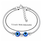 Load image into Gallery viewer, 925 Sterling Silver Evil Eye Silver Beads Bracelet for Women