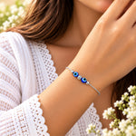 Load image into Gallery viewer, 925 Sterling Silver Beads With Evil Eye Bracelet for Women
