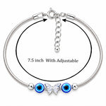Load image into Gallery viewer, 925 Sterling Silver Butterfly &amp; Evil Eye Bead Bracelet for Women