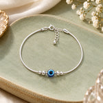 Load image into Gallery viewer, 925 Sterling Silver Evil Eye &amp; Plain Beads Bracelet for Women