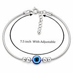 Load image into Gallery viewer, 925 Sterling Silver Evil Eye &amp; Plain Beads Bracelet for Women