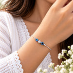 Load image into Gallery viewer, 925 Sterling Silver Two Rope Beaded Evil Eye Bracelet For Women