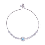 Load image into Gallery viewer, 925 Sterling Silver Floral Shape Evil Eye Cz Bracelet For Women
