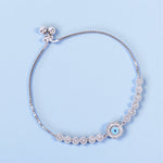 Load image into Gallery viewer, 925 Sterling Silver Floral Shape Evil Eye Cz Bracelet For Women
