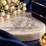 Load image into Gallery viewer, 925 Sterling Silver Glitter Butterfly Earrings for Women