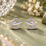 Load image into Gallery viewer, 925 Sterling Silver Glitter Leaf Design Earrings for Women
