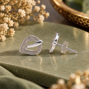 925 Sterling Silver Glitter Leaf Design Earrings for Women