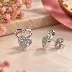 Load image into Gallery viewer, 925 Sterling Silver Glitter Double Heart Earrings for Women